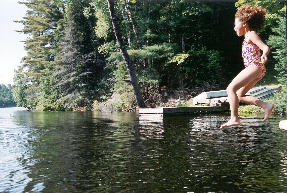 guest photo: Edginton daughter jumping off dock